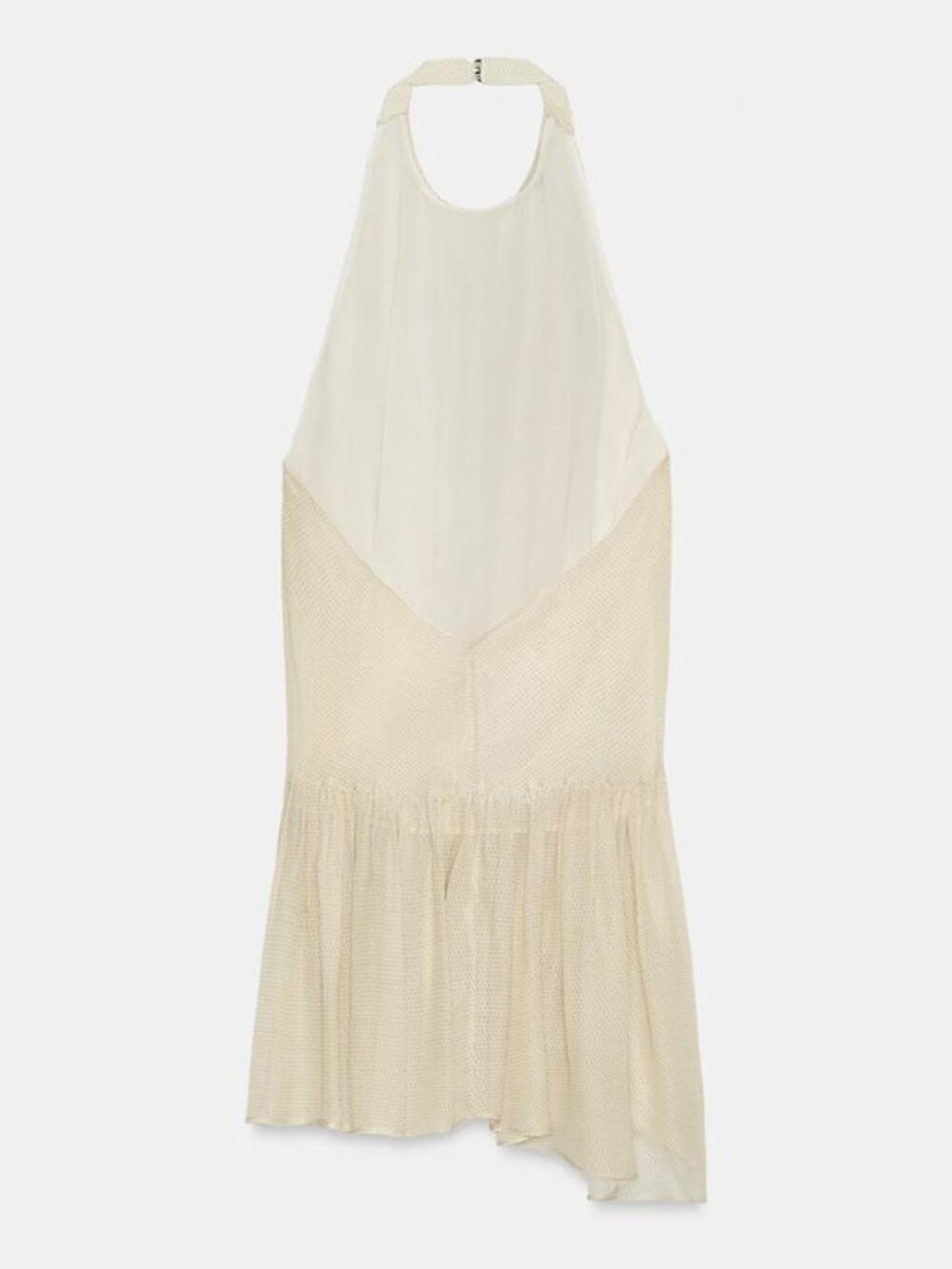 ZARA ZW COLLECTION DRAPED POLKA DOT HALTER TOP - Picture 11 of 12